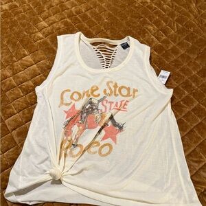 NWT!!! Lone Star Rodeo Women's Cream Tank Top